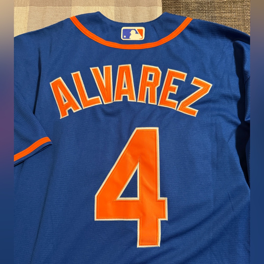 Francisco Alvarez New York Mets Blue Alternate Novelty Jersey Size XL - Picture 2 of 8